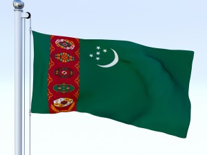 animated turkmenistan flag Modelo 3D
