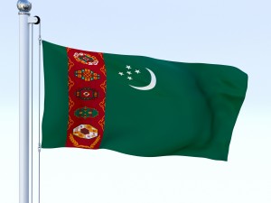 animated turkmenistan flag Modelo 3D