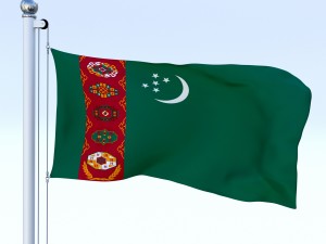 animated turkmenistan flag Modelo 3D