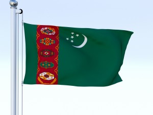 animated turkmenistan flag Modelo 3D