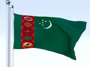 animated turkmenistan flag Modelo 3D