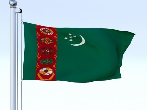 animated turkmenistan flag Modelo 3D