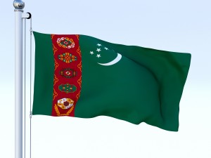 animated turkmenistan flag Modelo 3D