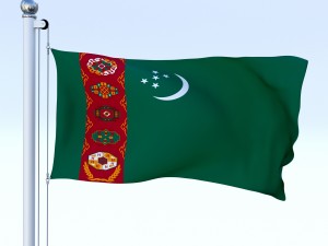 animated turkmenistan flag Modelo 3D