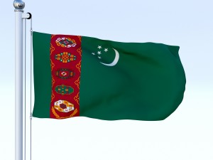 animated turkmenistan flag Modelo 3D