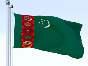 animated turkmenistan flag Modelo 3D