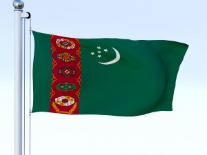 animated turkmenistan flag Modelo 3D