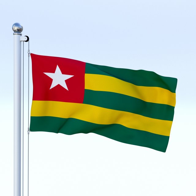animated togo flag 3D Model .c4d .max .obj .3ds .fbx .stl .blend 