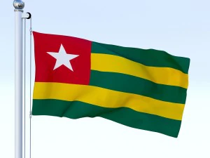 bandeira animada do togo Modelo 3D