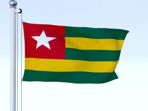 animated togo flag 3D Model