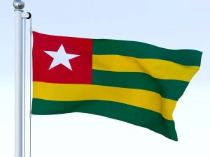 animated togo flag 3D Model