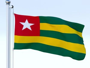 animated togo flag 3D Model