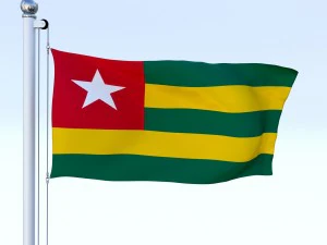 animated togo flag 3D Model