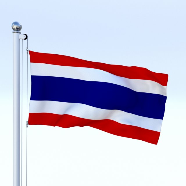 animated thailand flag 3D Modell .c4d .max .obj .3ds .fbx .stl .blend