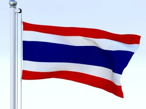 animated thailand flag 3D Model