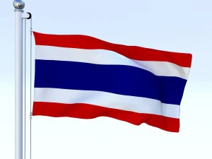 animated thailand flag 3D Model