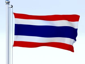 animated thailand flag 3D Model