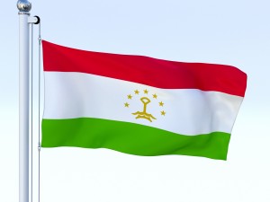 animated tajikistan flag 3D Model