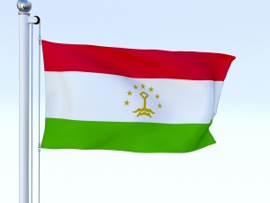 animated tajikistan flag 3D Model