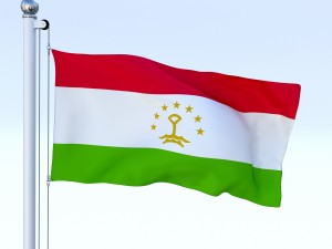animated tajikistan flag 3D Model