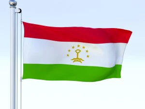 animated tajikistan flag 3D Model