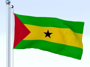 animated sao tome and principe flag 3D Model