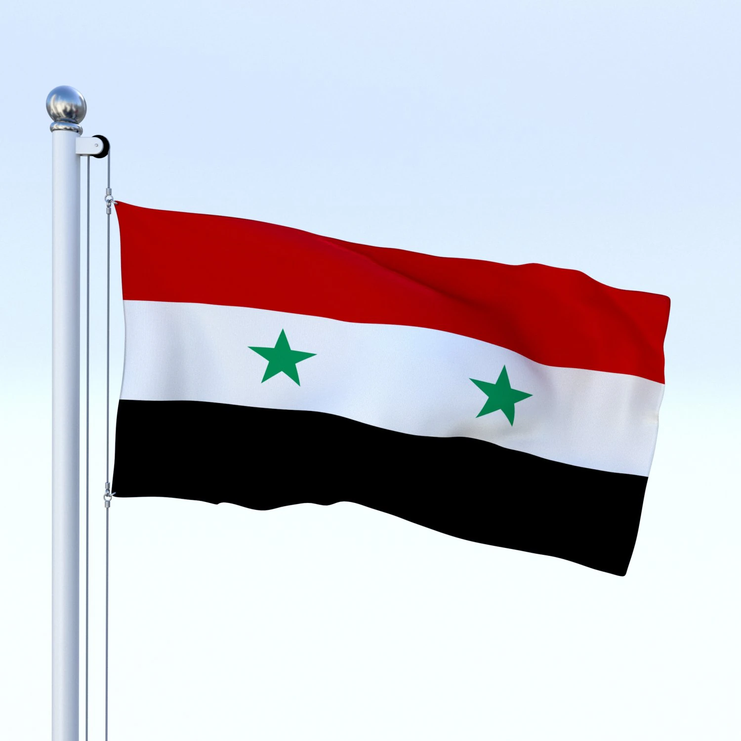 animated syria flag 3D Model .c4d .max .obj .3ds .fbx .stl .blend 