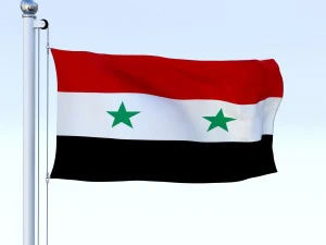 animated syria flag 3D Model