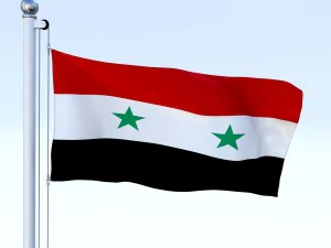 animated syria flag 3D Model