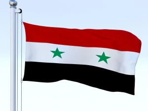 animated syria flag 3D Model