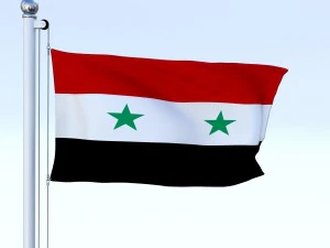 animated syria flag 3D Model