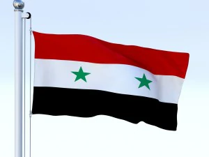 animated syria flag 3D Model