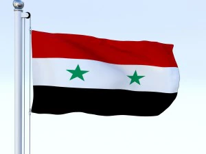 animated syria flag 3D Model