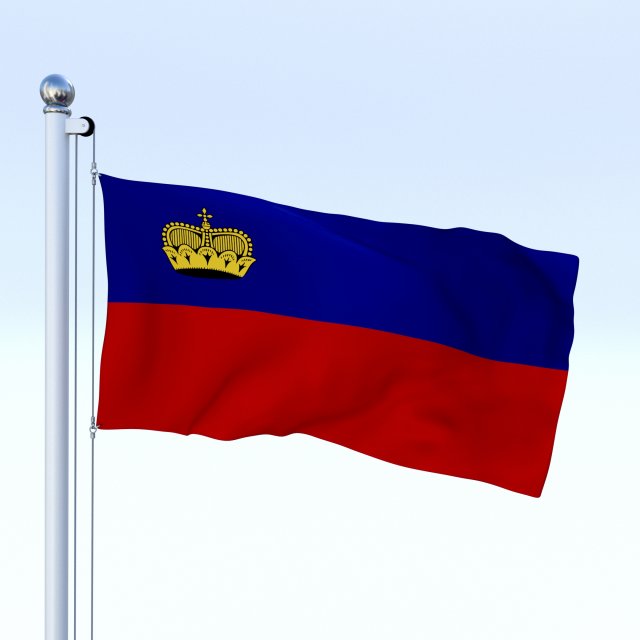 animated liechtenstein flag 3D 모델 .c4d .max .obj .3ds .fbx .stl .blend 