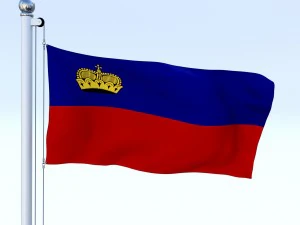 animated liechtenstein flag 3D Model