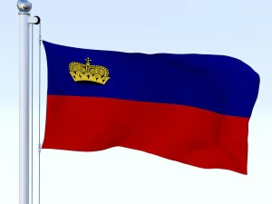 animated liechtenstein flag 3D Model