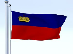 animated liechtenstein flag 3D Model