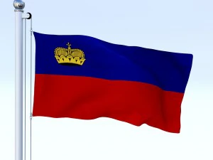 animated liechtenstein flag 3D Model