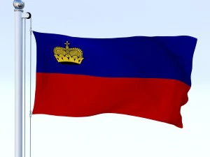 animated liechtenstein flag 3D Model