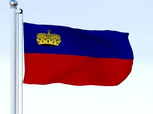animated liechtenstein flag 3D Model