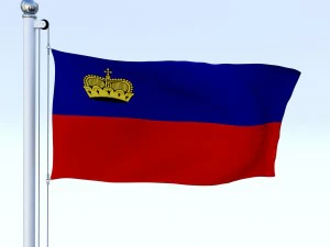 animated liechtenstein flag 3D Model