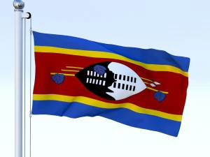 bandera animada de swazilandia Modelo 3D