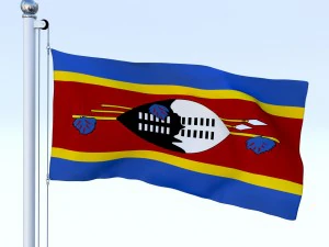animated swaziland flag 3D Model