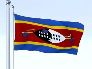 animated swaziland flag 3D Model