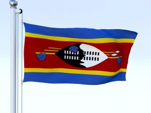animated swaziland flag 3D Model