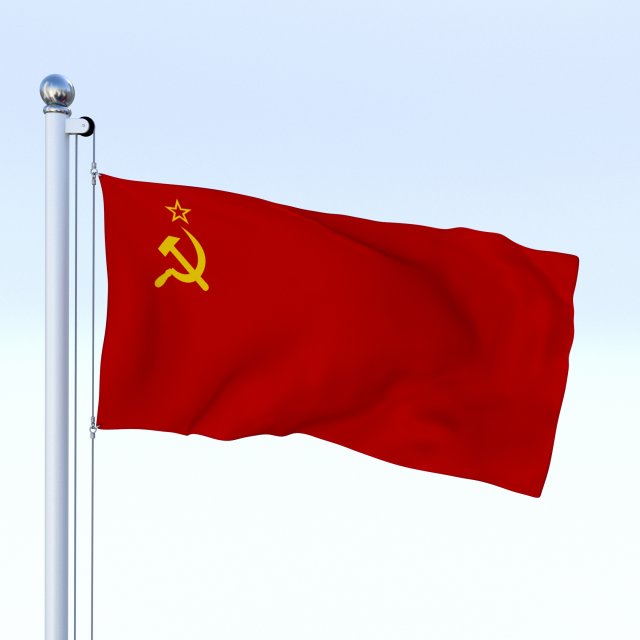 animated soviet union flag Model 3D .c4d .max .obj .3ds .fbx .stl .blend 