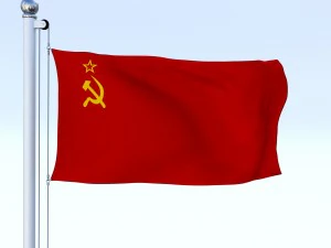 animated soviet union flag 3D Model