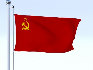 animated soviet union flag Model 3D