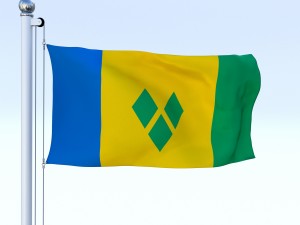 animated saint vincent and the grenadines flag 3D Model