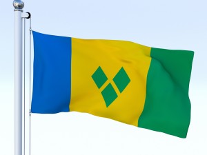 animated saint vincent and the grenadines flag 3D Model